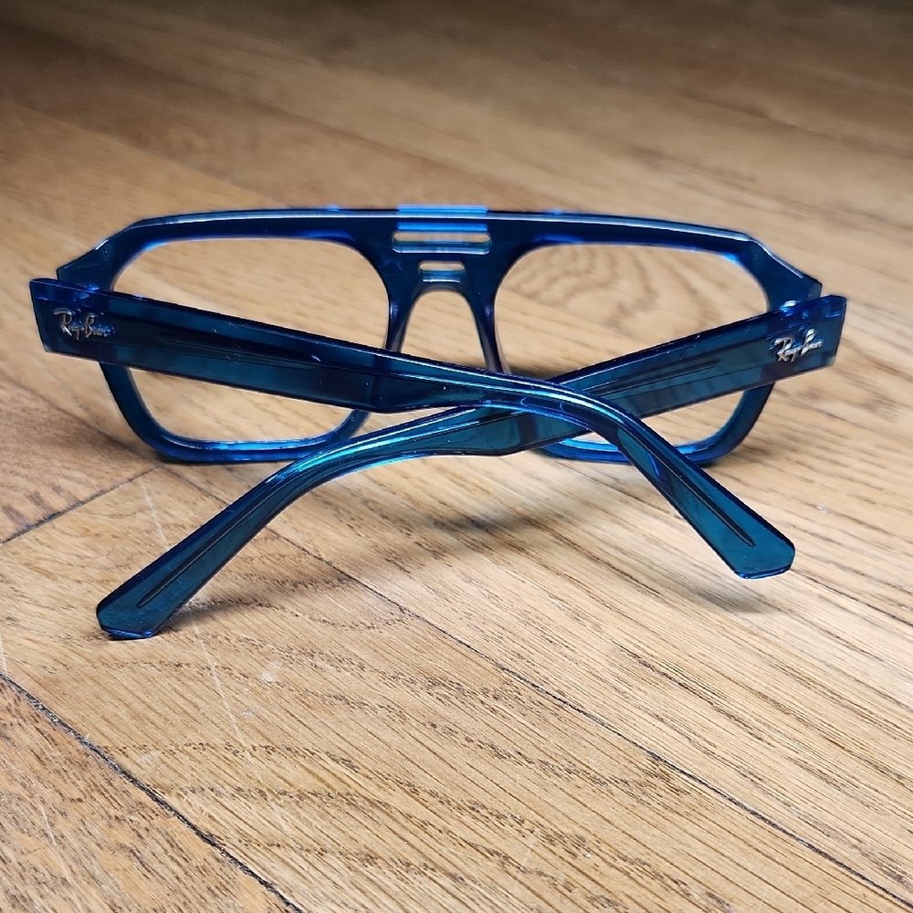 Ray-Ban Corrigan Bio-based Sunglass Frames. Polished Transparent Light Blue - Picture 4 of 16
